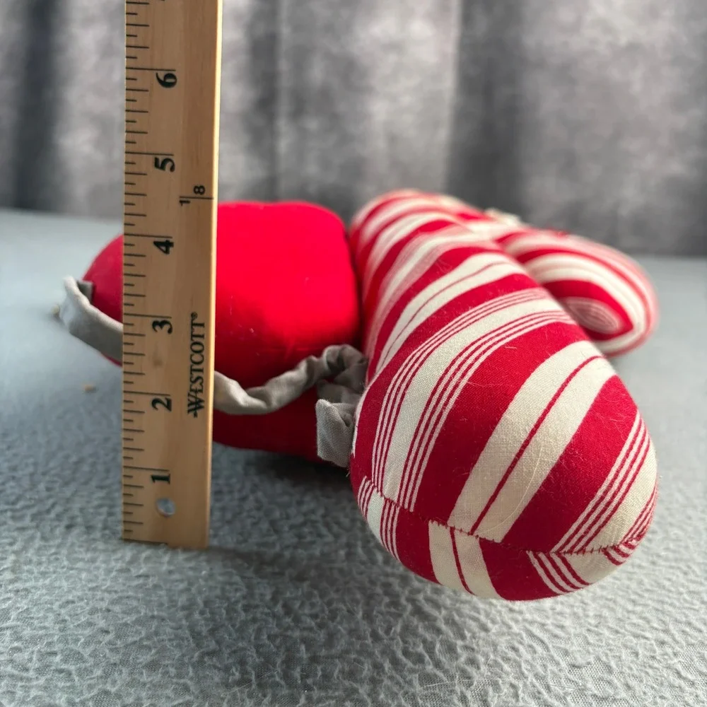 Vintage Christmas Mouse Hugging Candy Cane Plush Wall Hanging Decor 21